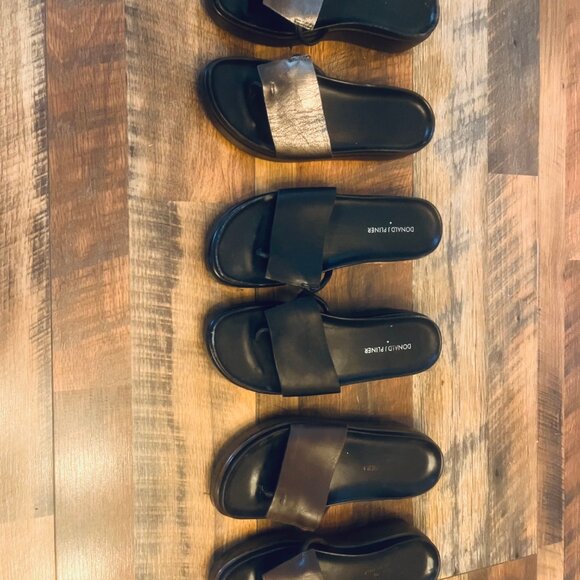 Donald Pliner Fiji Slide Wedge Sandals Women 7.5 Thong Platform - BLACK - Picture 5 of 9